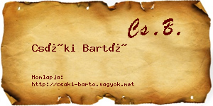 Csáki Bartó névjegykártya